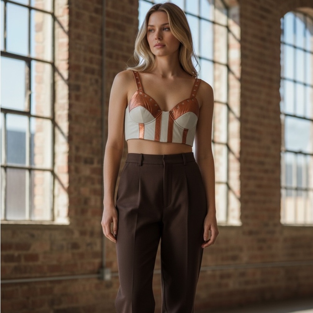 Genuine Leather Bustier Top from Pritch London Atelier, Small
